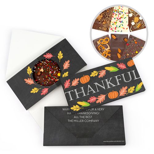 Personalized Bonnie Marcus Thanksgiving Thankful Chalkboard Gourmet Infused Belgian Chocolate Bars (3.5oz)
