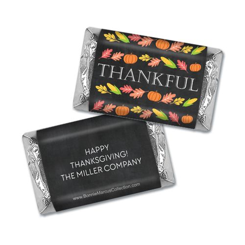 Personalized Bonnie Marcus Thankful Chalkboard Thanksgiving Mini Wrappers Only