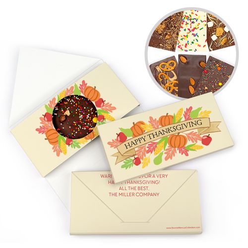 Personalized Bonnie Marcus Thanksgiving Happy Harvest Gourmet Infused Belgian Chocolate Bars (3.5oz)