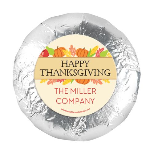 Personalized Bonnie Marcus Happy Harvest Thanksgiving 1.25" Stickers (48 Stickers)