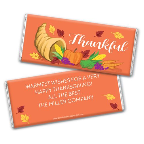 Personalized Bonnie Marcus Bountiful Thanks Thanksgiving Chocolate Bar Wrappers