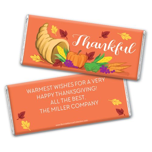 Personalized Bonnie Marcus Bountiful Thanks Thanksgiving Chocolate Bar & Wrapper