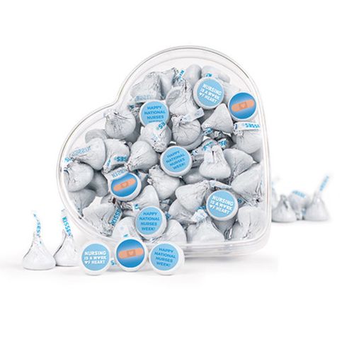 Bonnie Marcus Collection Nurse Appreciation Bandage Clear Heart Box with Hershey's Kisses 13oz