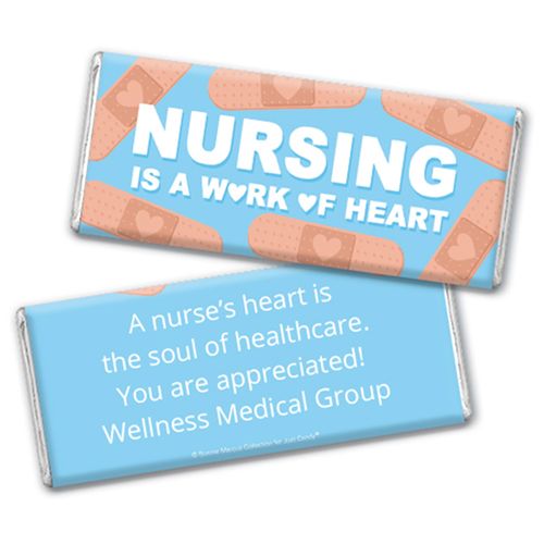 Personalized Bonnie Marcus Collection Nurse Appreciation Hearts Chocolate Bar Wrappers