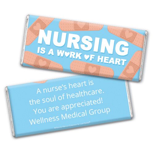 Personalized Bonnie Marcus Collection Nurse Appreciation Hearts Chocolate Bar & Wrapper