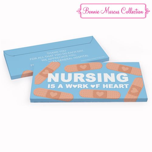 Deluxe Personalized Hearts Nurse Appreciation Hershey's Chocolate Bar in Gift Box