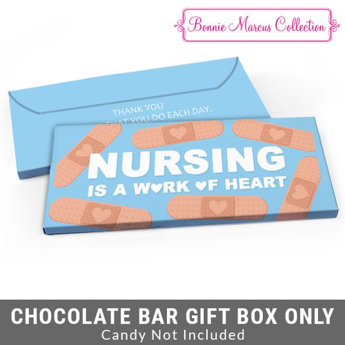 Deluxe Personalized Hearts Nurse Appreciation Candy Bar Favor Box