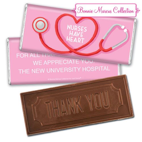 Personalized Bonnie Marcus Collection Nurse Appreciation Stethoscope Embossed Thank You Chocolate Bar