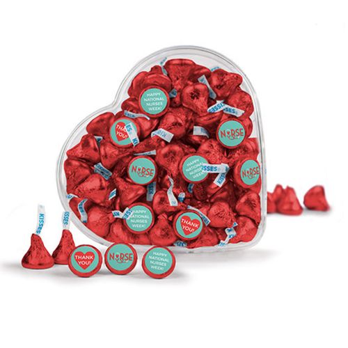 Bonnie Marcus Collection Nurse Appreciation Heart Stethoscope Clear Heart Box with Hershey's Kisses 13oz
