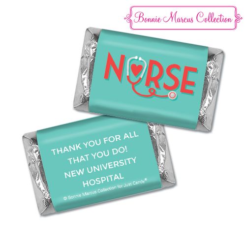 Personalized Bonnie Marcus Collection Nurse Appreciation Red Heart Hershey's Miniatures