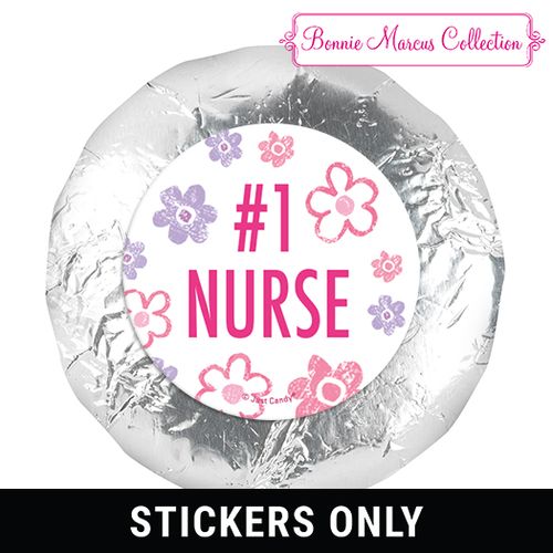 Bonnie Marcus Collection Nurse Appreciation Flowers 1.25" Stickers (48 Stickers)