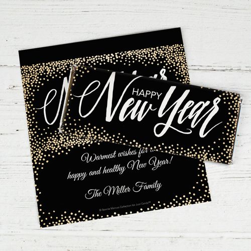 New Year's Eve Favor Personalized Chocolate Bar Wrappers