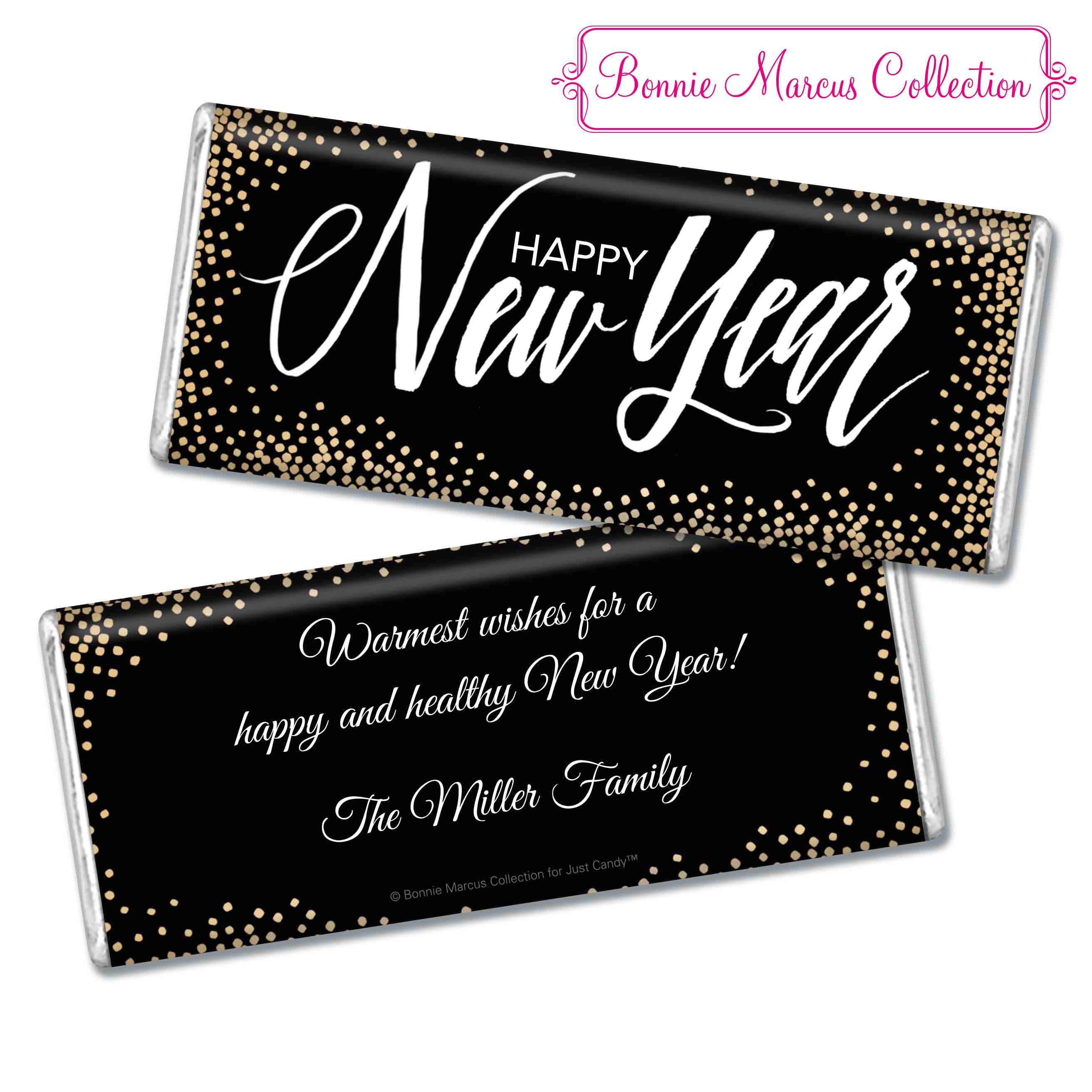 Personalized Good Year New Years Chocolate Bar & Wrapper - Whcandy.com