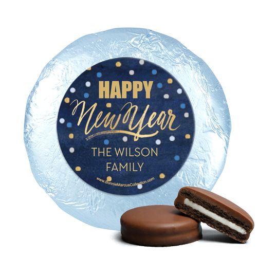 Personalized New Year's Midnight Celebration Milk Chocolate Covered Oreo Cookies
