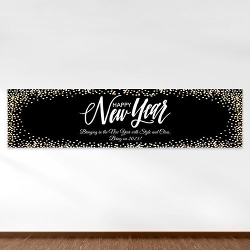 Personalized Bubbles New Year's Eve 5 Ft. Banner