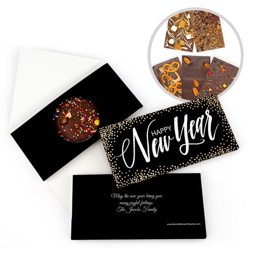 Personalized Bubbles New Year's Gourmet Infused Belgian Chocolate Bars (3.5oz)