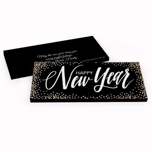 Deluxe Personalized New Year's Bubbles Chocolate Bar in Gift Box