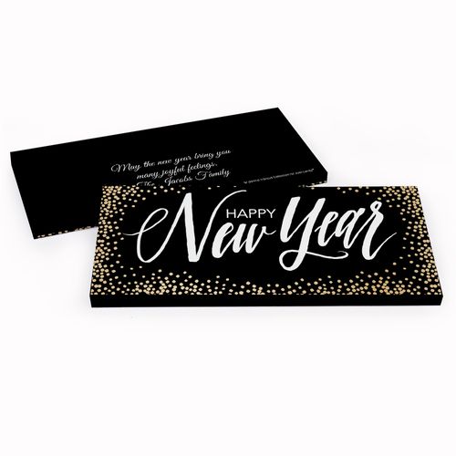 Deluxe Personalized New Year's Bubbles Candy Bar Favor Box