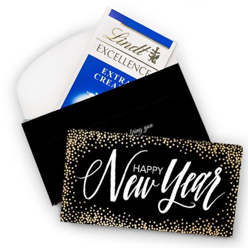 Deluxe Personalized New Year's Eve Bubbles Lindt Chocolate Bar in Gift Box (3.5oz)