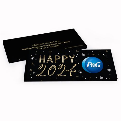 Deluxe Personalized New Year's Eve Party & Prosper Chocolate Bar in Gift Box