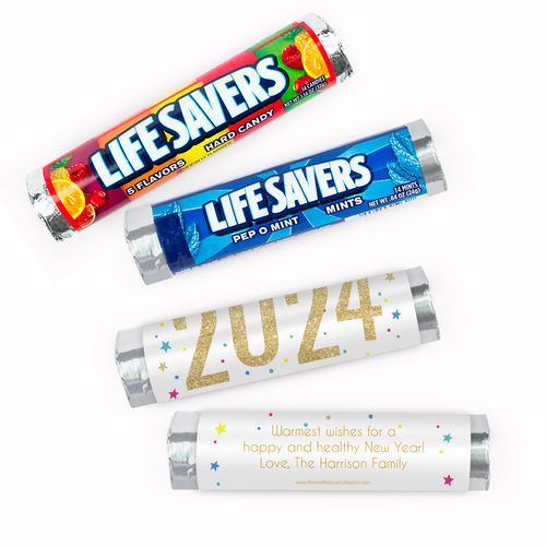 Personalized Bonnie Marcus New Year's Eve Starry Celebration Lifesavers Rolls (20 Rolls)