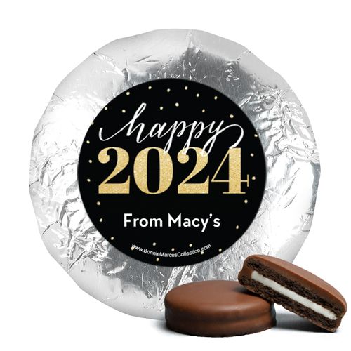 Personalized New Year's Royal Glitz Milk Chocolate Covered Oreo Cookies