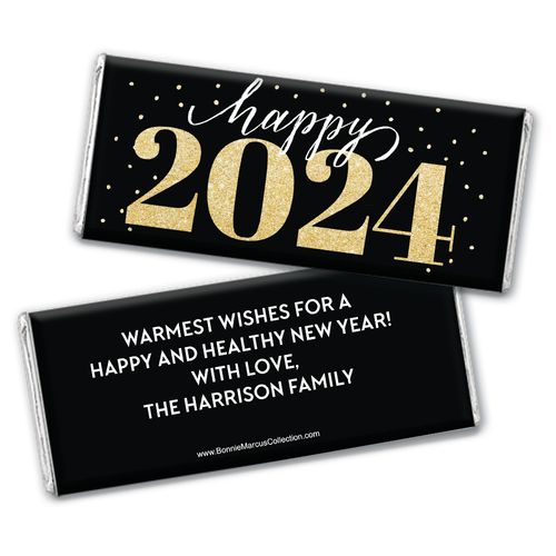 Personalized New Years Royal Glitz Hershey's Chocolate Bar & Wrapper