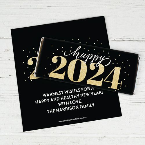 Personalized New Years Royal Glitz Chocolate Bar Wrapper (Wrapper Only)
