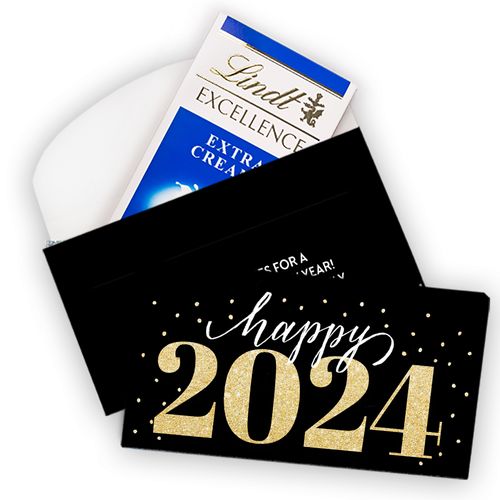 Deluxe Personalized New Year's Eve Royal Glitz Lindt Chocolate Bar in Gift Box (3.5oz)