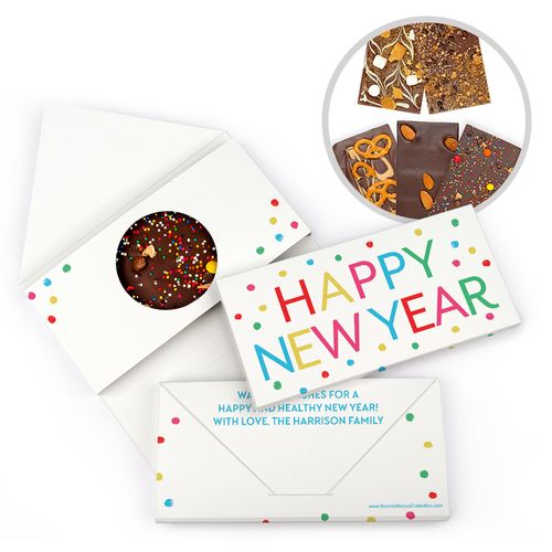 Personalized Dazzling Dotz New Year's Gourmet Infused Belgian Chocolate Bars (3.5oz)