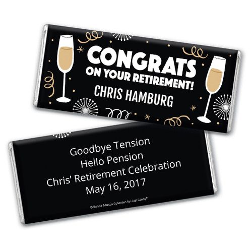 Personalized Bonnie Marcus Collection Retirement Cheers Assembled Chocolate Bar