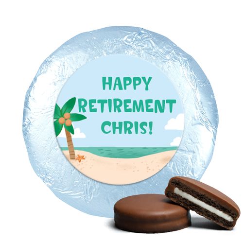 Personalized Bonnie Marcus Collection Retirement Beach Assembled Belgian Chocolate Covered Oreos (24 Pack)