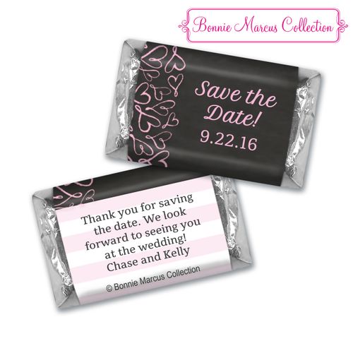 Bonnie Marcus Collection Chocolate Candy Bar and Wrapper Sweetheart Swirl Save the Date