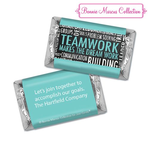 Personalized Bonnie Marcus Collection Teamwork Word Cloud Assembled Hershey's Miniatures