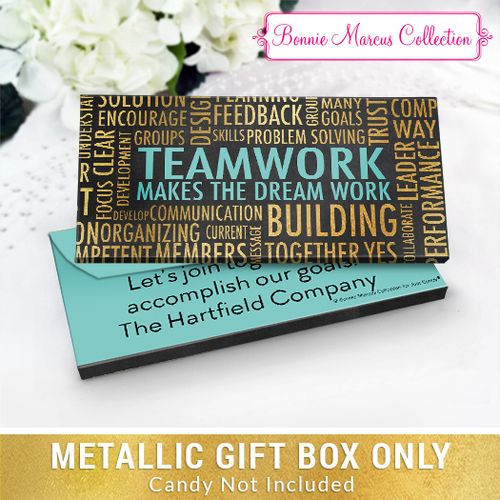 Deluxe Personalized Word Cloud Teamwork Candy Bar Favor Box