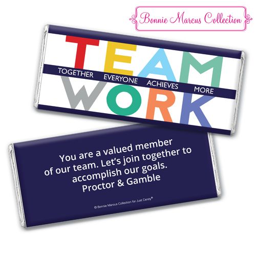 Personalized Bonnie Marcus Collection Teamwork Acrostic Assembled Chocolate Bar