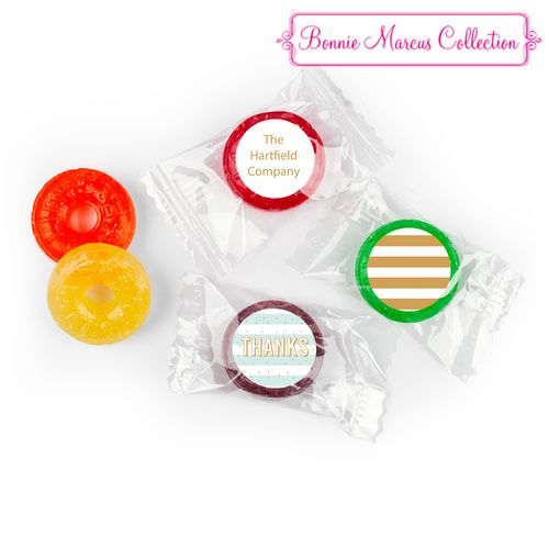 Personalized Bonnie Marcus Stripes and Dots Thank You Life Savers 5 Flavor Hard Candy