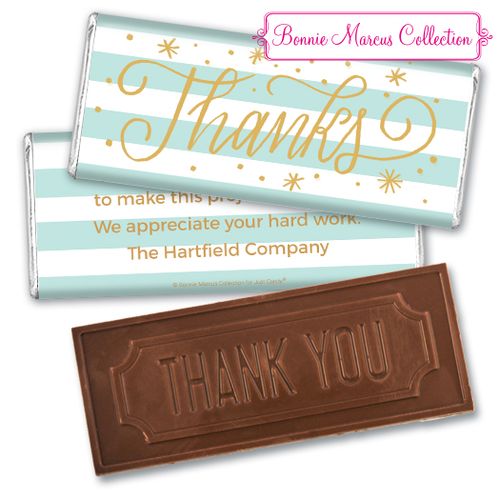 Personalized Bonnie Marcus Stars and Stripes Thank You Embossed Chocolate Bar