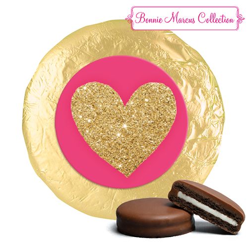 Bonnie Marcus Collection Valentine's Day Glitter Heart Milk Chocolate Covered Oreos