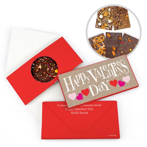 Personalized Cute Hearts Valentine's Day Gourmet Infused Belgian Chocolate Bars (3.5oz)