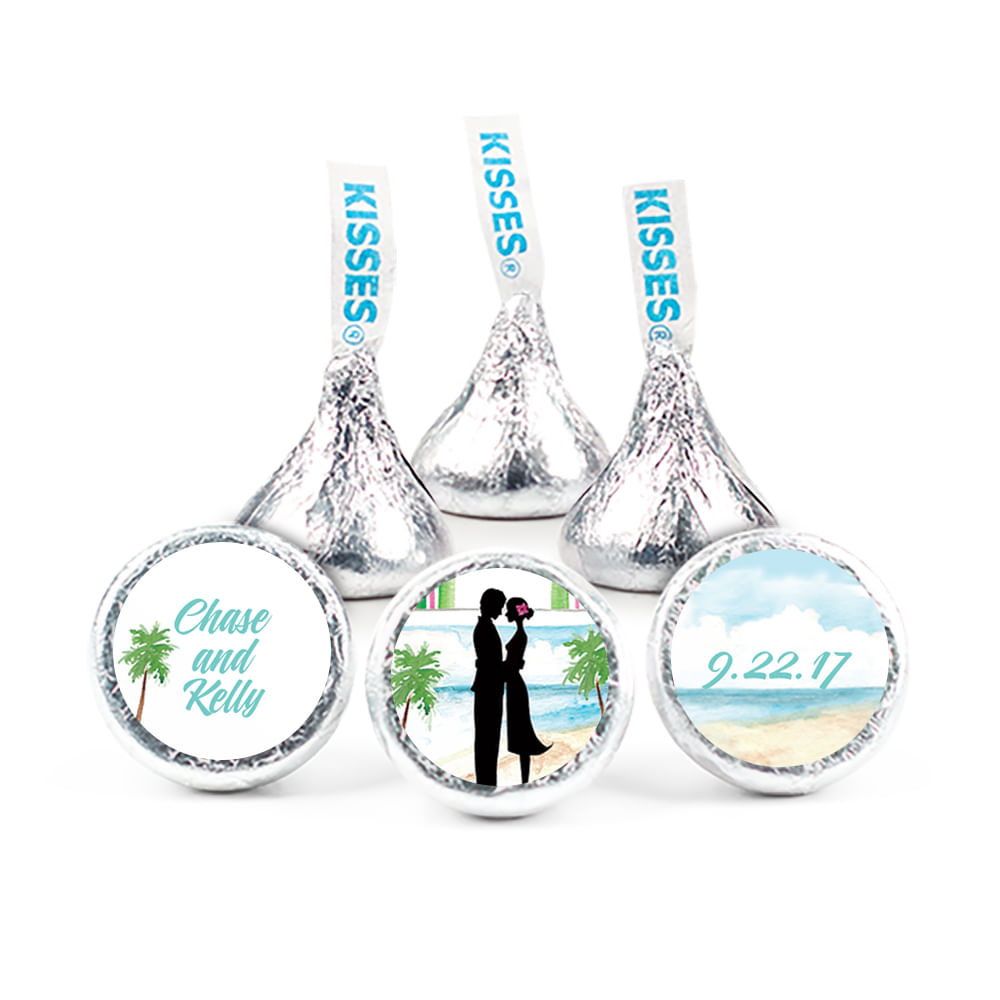 Wedding Hershey Kisses Stickers Script Monogram