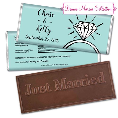 Personalized Bonnie Marcus Embossed Chocolate Bar Chocolate and Wrapper Last Fling Wedding Favors