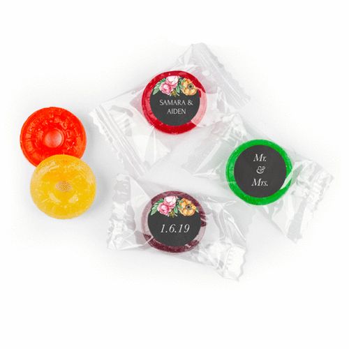 Personalized Bonnie Marcus Life Savers 5 Flavor Hard Candy - Wedding Flowers in Chalk