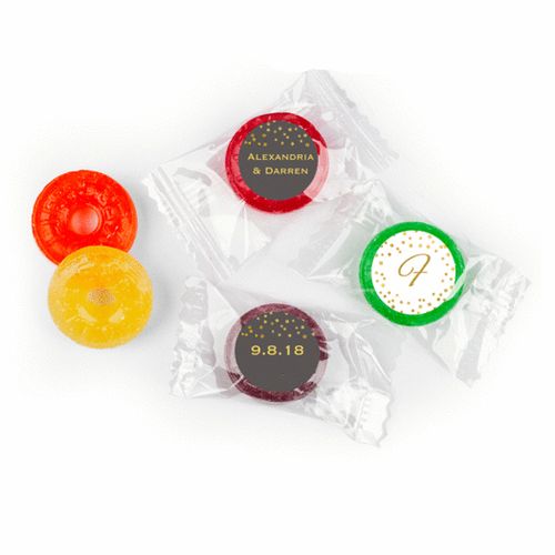 Personalized Bonnie Marcus Life Savers 5 Flavor Hard Candy - Wedding Divine Gold