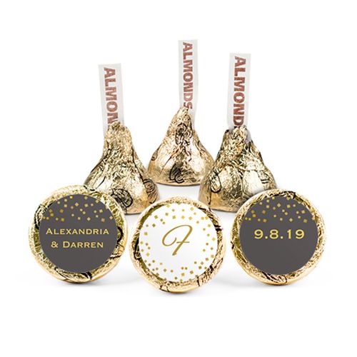 Personalized Bonnie Marcus Wedding Divine Gold Hershey's Kisses - pack of 50