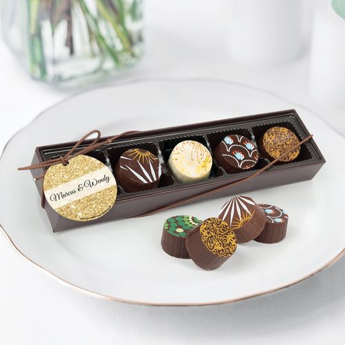 Personalized Wedding All That Glitters Gourmet Chocolate Truffle Gift Box (5 Truffles)