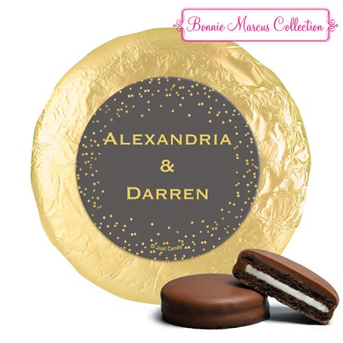 Personalized Bonnie Marcus Milk Chocolate Covered Oreos - Wedding Divine Gold