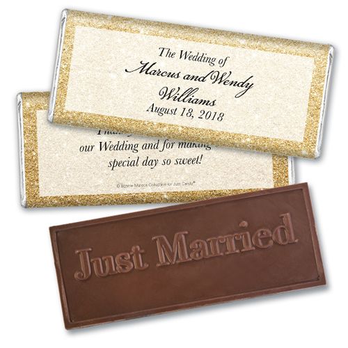 Personalized Bonnie Marcus Wedding All That Glitters Embossed Chocolate Bar & Wrapper