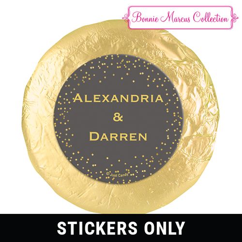 Personalized Bonnie Marcus 1.25" Stickers - Wedding Divine Gold (48 Stickers)