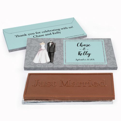 Deluxe Personalized Forever Together Wedding Chocolate Bar in Gift Box